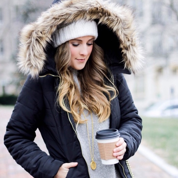 Fur hooded parka puffer winter warm thick coat jacket